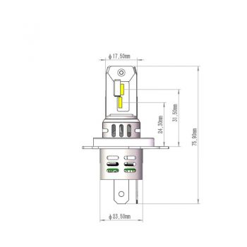 Λάμπες Led H4 M-Tech LSPROS4 12volt 52watt Smart Pro Series 6000k 2 Τεμάχια
