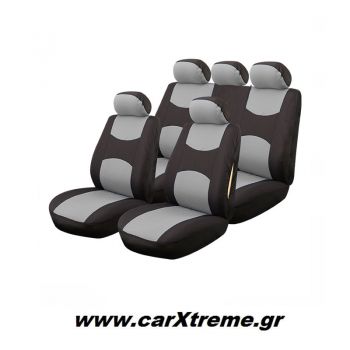 Κάλυμμα Καθίσματος Cover Plus 1 Full Set 11 τεμ  Polyester Μαύρο/Γκρι