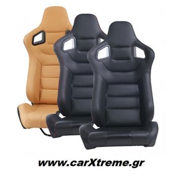Αγωνιστικό Κάθισμα Αυτοκινήτου Δερματίνη 96x53x58cm
