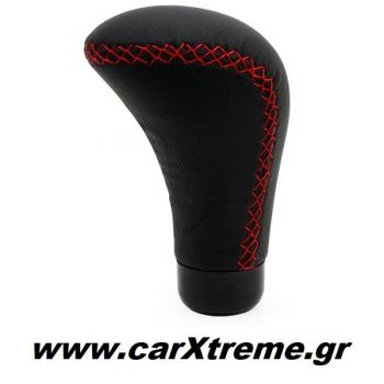 Πόμολο Ταχυτήτων Μαύρο Με Κόκκινη Ραφή