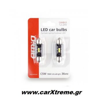 Λαμπάκια Πλαφονιέρας 36mm 12/24V 3,1W 5600K 1LED Ultra Bright CAN-BUS FESTOON (Λευκό) 2 τεμ