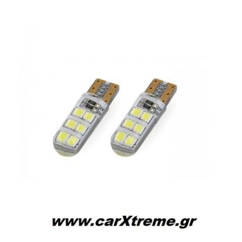 T10 Λαμπάκι STANDARD SILCA 12V - 1,5W - 5600K - 12LED (Λευκό/Ψυχρό)  2 τεμ