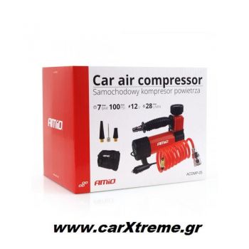 Κομπρεσέρ Αέρα Ελαστικών Μεταλλικό ACOMP-05 12V 100psi 7bar 28l/min με Φις Αναπτήρα & Καλώδιο 300cm