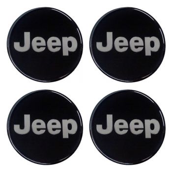 JEEP ΑΥΤΟΚΟΛΛΗΤΑ ΣΗΜΑΤΑ ΖΑΝΤΩΝ 5,5 cm ΜΑΥΡΟ/ΧΡΩΜΙΟ ΜΕ ΕΠΙΚΑΛΥΨΗ ΣΜΑΛΤΟΥ  - 4 ΤΕΜ.