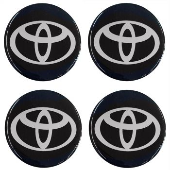 TOYOTA ΑΥΤΟΚΟΛΛΗΤΑ ΣΗΜΑΤΑ ΖΑΝΤΩΝ 5,5 cm ΜΑΥΡA ΜΕ ΕΠΙΚΑΛΥΨΗ ΣΜΑΛΤΟΥ  - 4 ΤΕΜ.