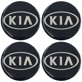 KIA ΑΥΤΟΚΟΛΛΗΤΑ ΖΑΝΤΩΝ 7,2cm ΜΑΥΡΟ/ΧΡΩΜΙΟ ΜΕ ΕΠΙΚΑΛΥΨΗ ΣΜΑΛΤΟΥ - 4 ΤΕΜ.