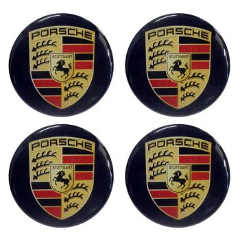 PORSCHE ΑΥΤΟΚΟΛΛΗΤΑ ΣΗΜΑΤΑ ΖΑΝΤΩΝ 5,5 cm ΜΑΥΡA ΜΕ ΕΠΙΚΑΛΥΨΗ ΣΜΑΛΤΟΥ  - 4 ΤΕΜ.