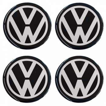 VW ΑΥΤΟΚΟΛΛΗΤΑ ΖΑΝΤΩΝ 7,2cm ΜΑΥΡΟ/ΧΡΩΜΙΟ ΜΕ ΕΠΙΚΑΛΥΨΗ ΣΜΑΛΤΟΥ - 4 ΤΕΜ.