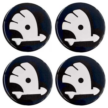 SKODA ΑΥΤΟΚΟΛΛΗΤΑ ΖΑΝΤΩΝ 6,7cm ΜΑΥΡΟ/ΧΡΩΜΙΟ ΜΕ ΕΠΙΚΑΛΥΨΗ ΣΜΑΛΤΟΥ - 4 ΤΕΜ.