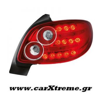 Φανάρι Πίσω Red Crystal Led Peugeot 206 98-09