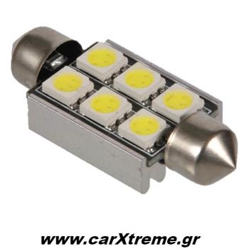 Λαμπάκια Σωληνωτά CanBus 6 SMD 39mm