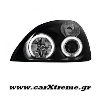 Εμπρός Φανάρι Αυτοκινήτου Μαύρο Για Renault Clio MK3 01-05