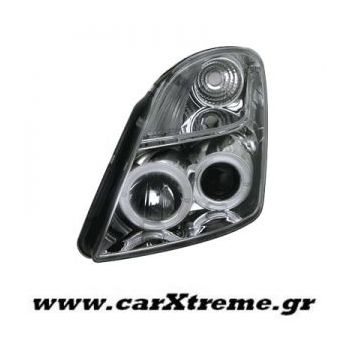 Φανάρι Εμπρός Angel Eyes Chrome Suzuki Swift 05-10